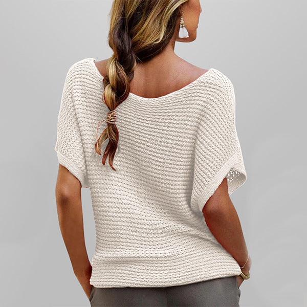 Women's Summer Fashion Casual Round Neck Solid Color Shorts