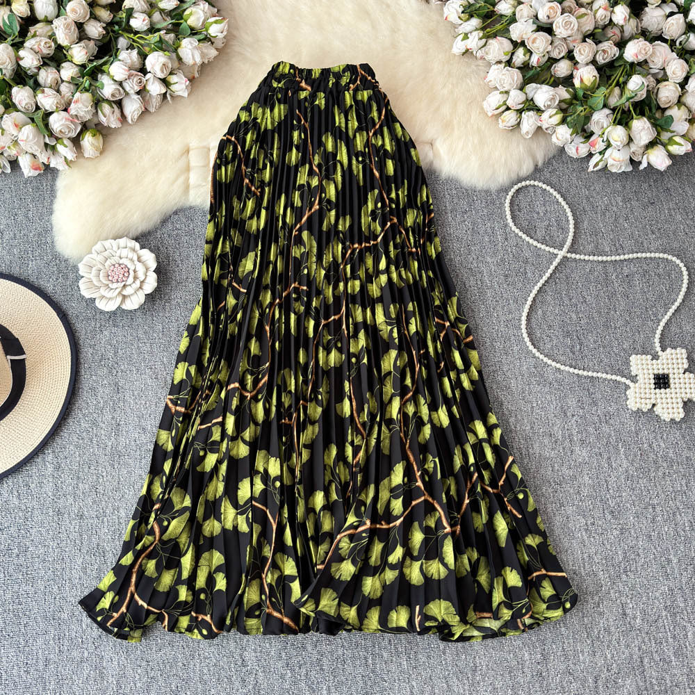 Chiffon Covering Ethereal Swing Umbrella Fold Floral Skirts