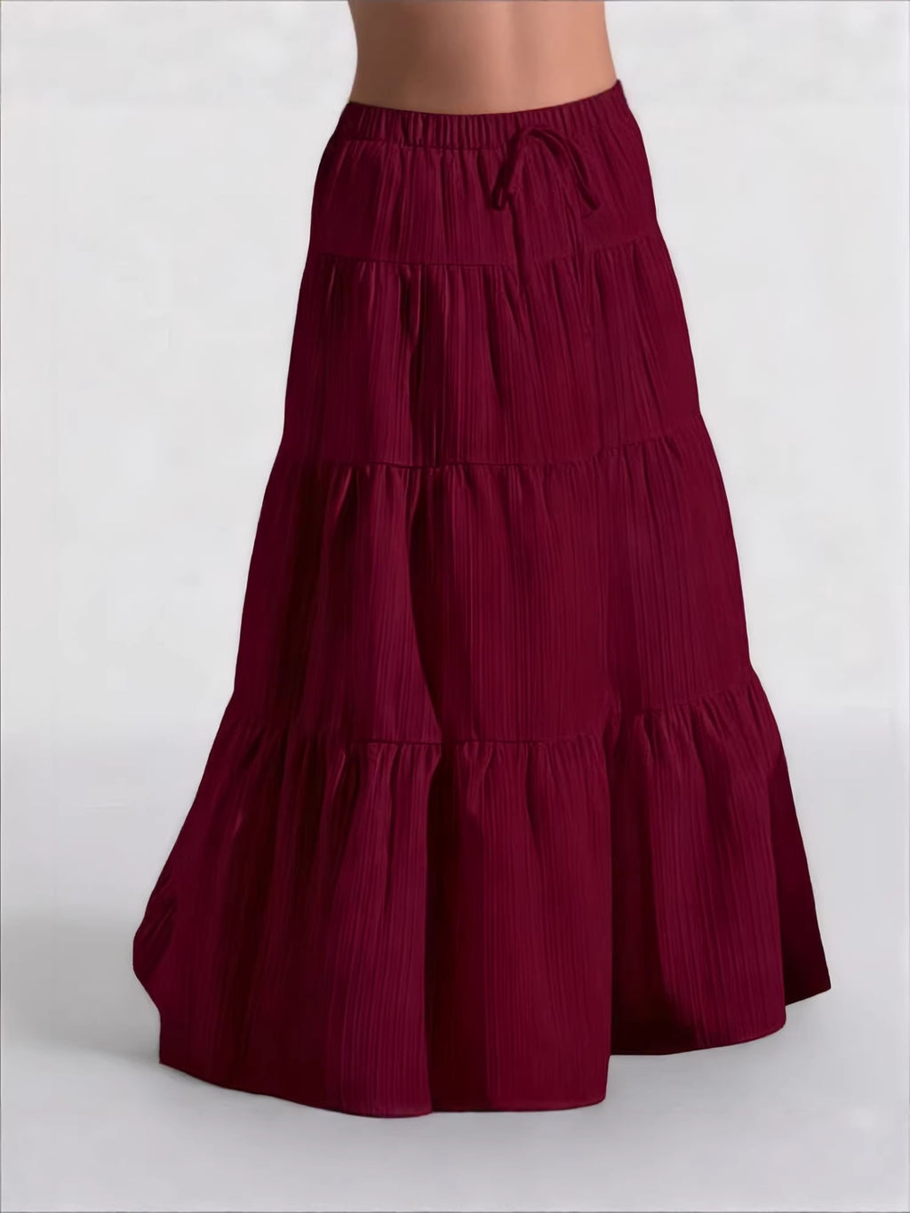 Women's White Elegant Large Swing Loose Long Skirts