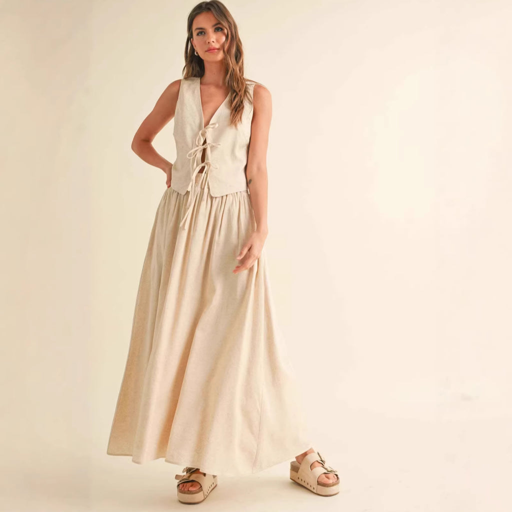 Women's Summer Strap Temperament Leisure Two-piece Set Skirt