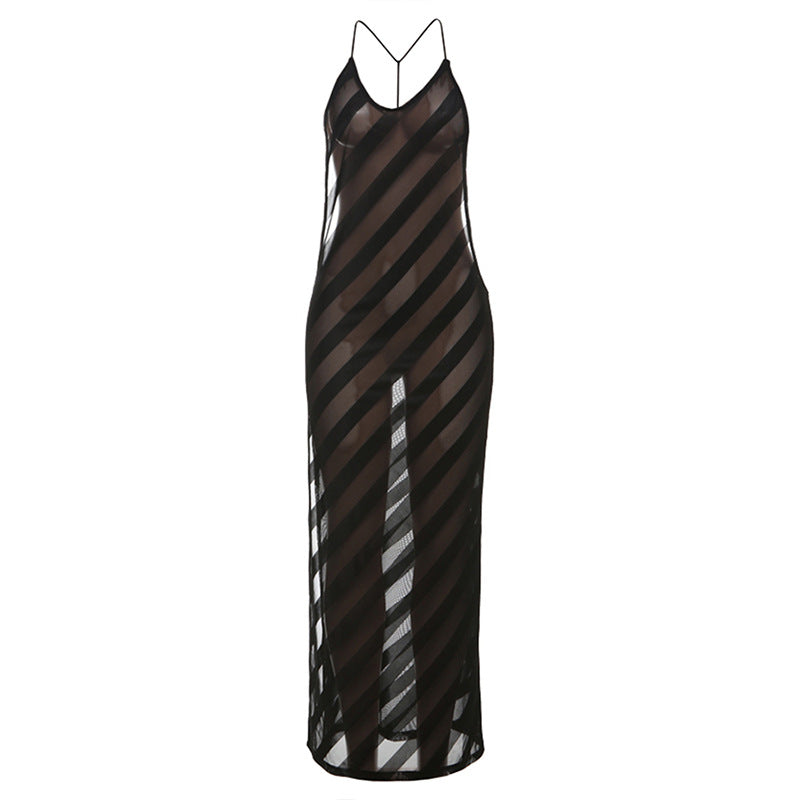 Women's Spring Hot Sexy Side Split Bare Back Dress