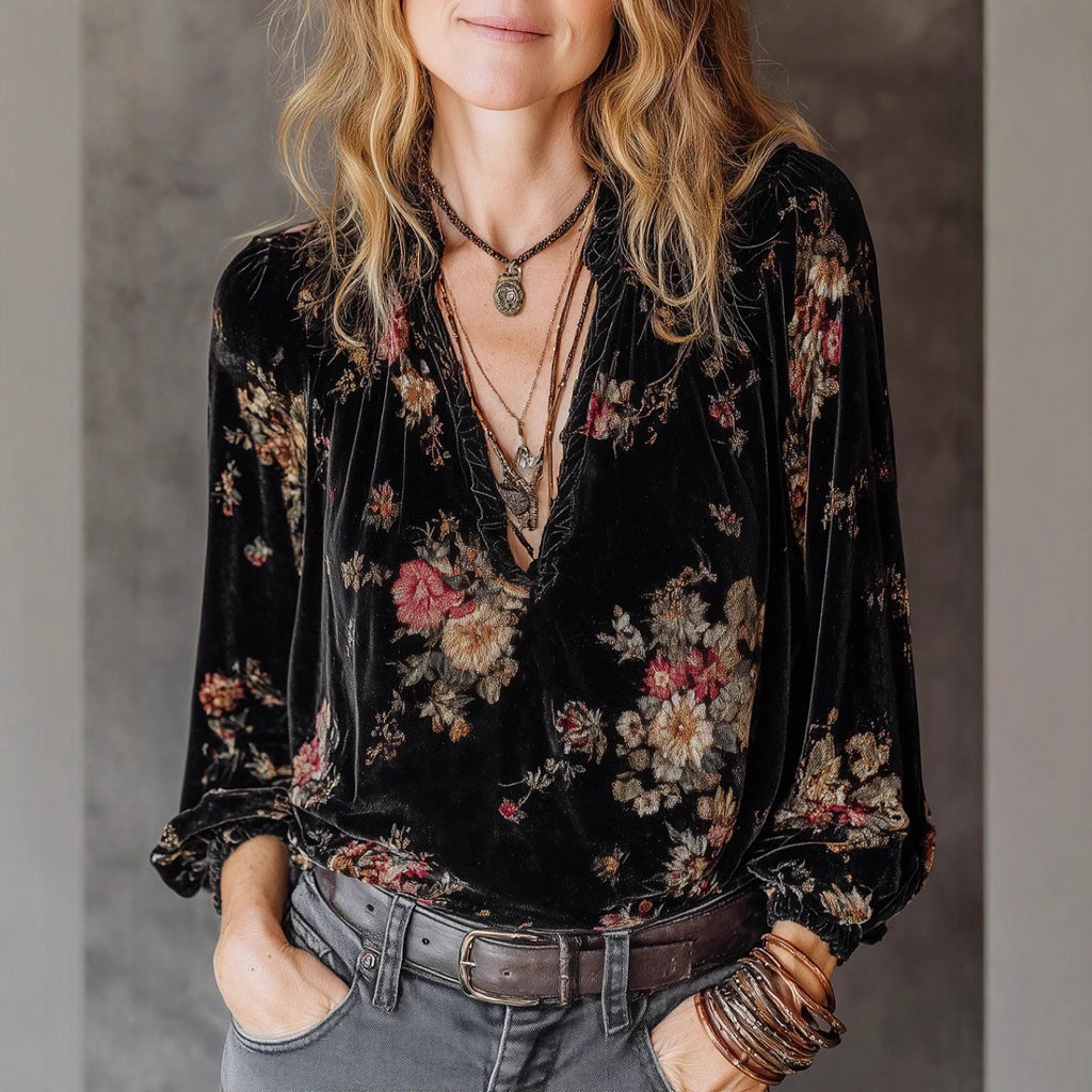 Pretty Women's Loose Long Sleeve Outside Blouse