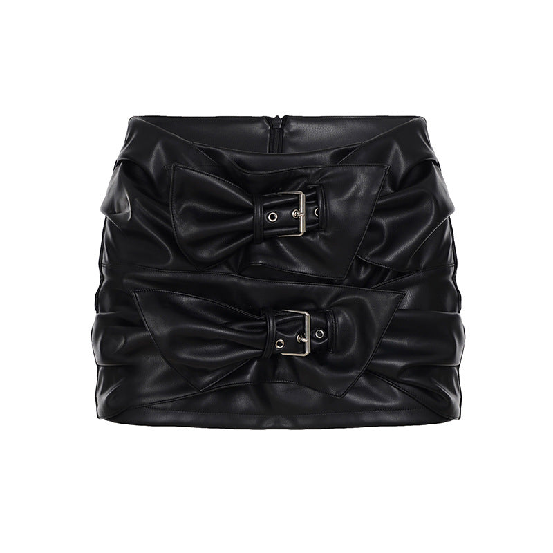 Women's Personality Rivets Leather Punk Sexy Hot Miniskirt Clothing