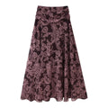 Women's Autumn Pleated Chiffon Printed Ruffled Large Skirt