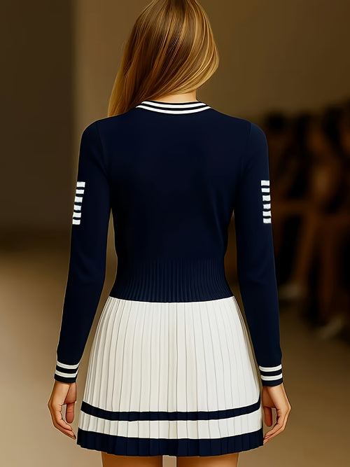 Charming Glamorous Women's Striped Dress Knitted Women's Sweater