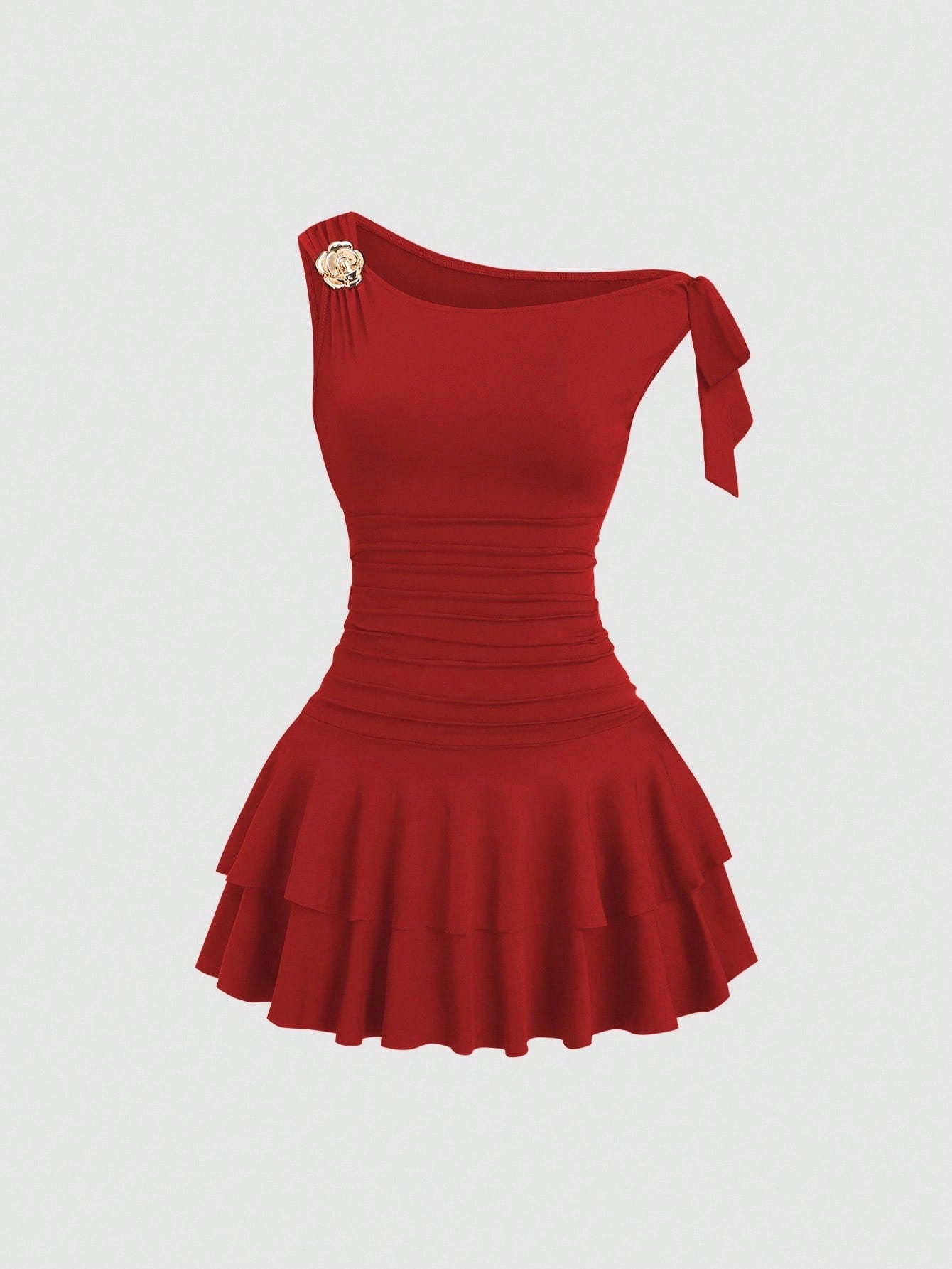 Fashionable Elegant Backless Design Cake Halter Dress