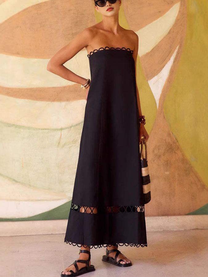 Women's Solid Color Sleeveless Fashion Long Skirts