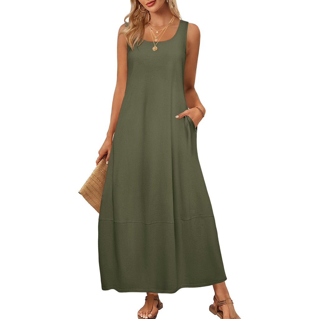 Women's Solid Color Pocket Sleeveless Casual Holiday Women's T-shirt