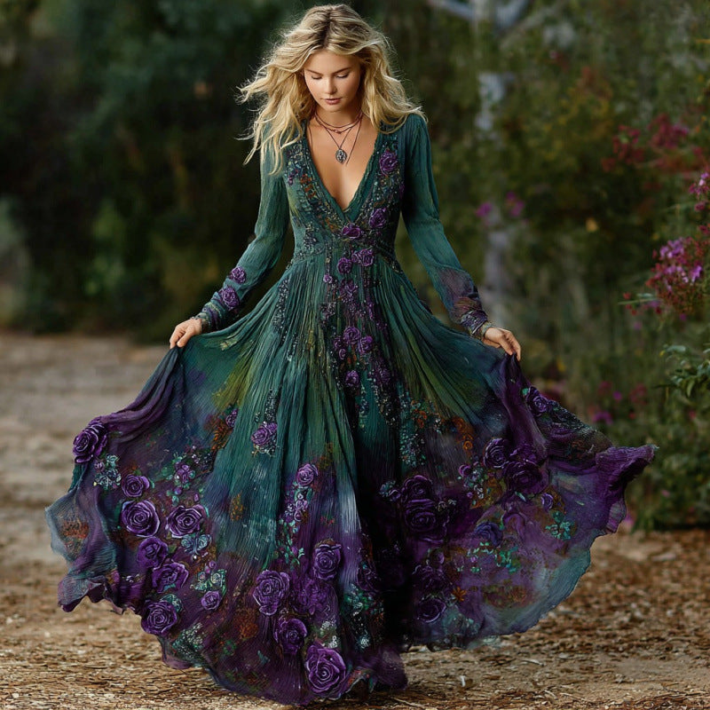 Autumn Digital Printing American Fashion Casual Halloween Dress