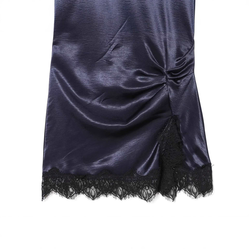 Women's Silk Satin Stitching Lace Mini Casual Wear Stylish Good Dress
