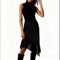 Women's Lace Stitching Summer Solid Color Satin Skirt