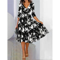 Stylish Knitted Loose Digital Positioning Printed Dress