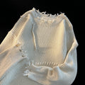 Design Sense Niche Male Female Trendy Ripped Round Neck Loose Women's Sweater