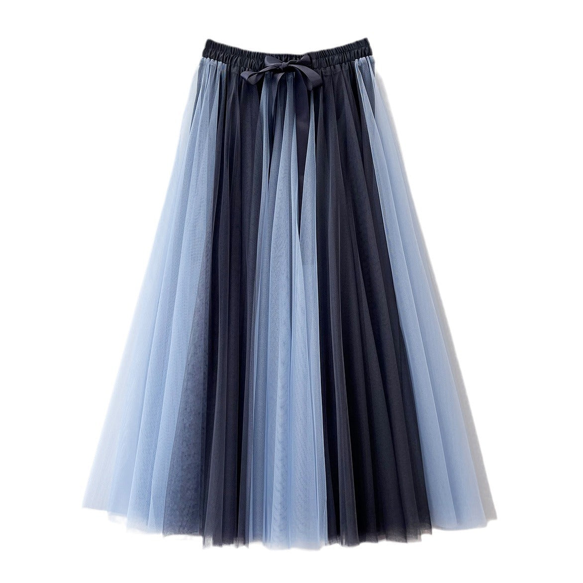 Color Mesh Gentle Four Wide Hem Skirts
