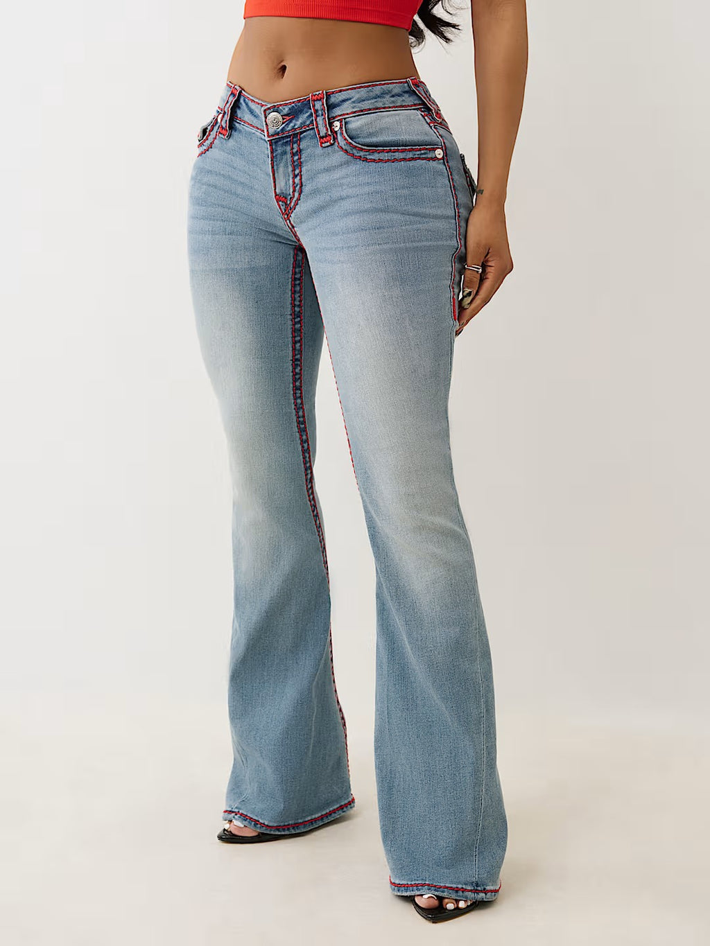 Women's Retro Fashion Embroidered Street Casual Low Waist Skinny Jeans