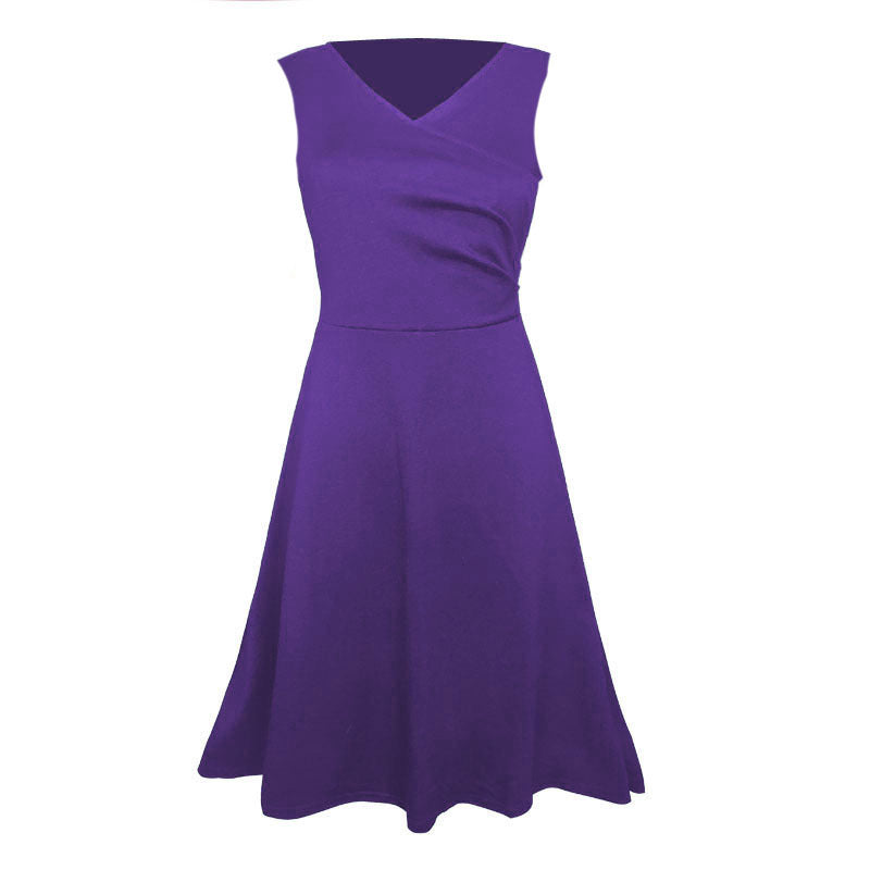 Women's Autumn Sleeveless Black Large Swing Dress