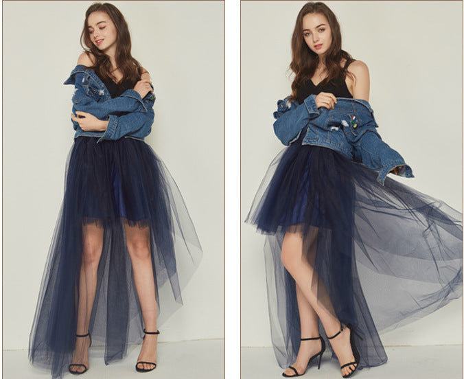 Swallowtail Dress Tulle Sexy Black Front Shorts