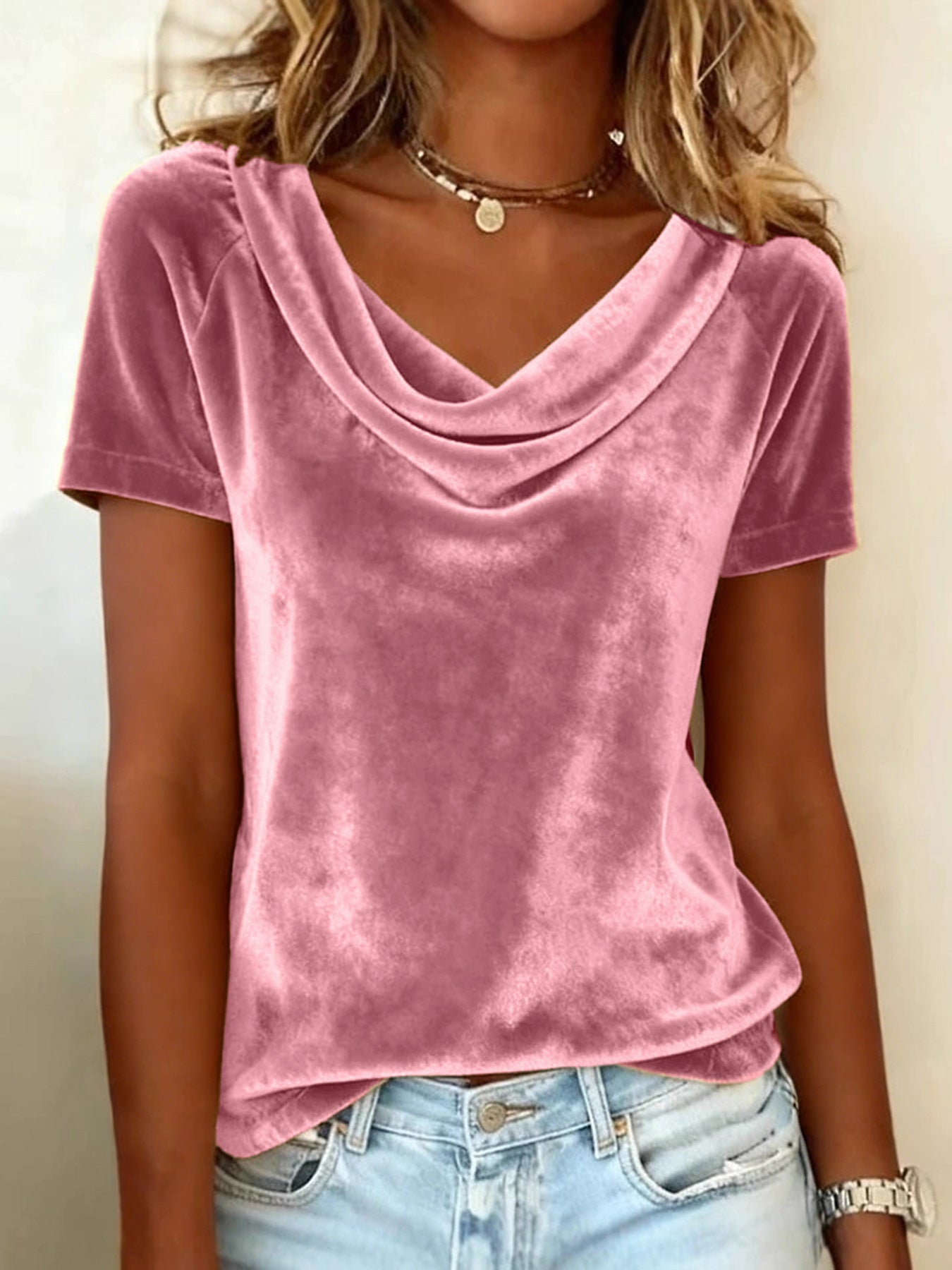 Women's Fashion Wear Solid Color Swing Collar Sleeve Sexy Shorts