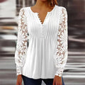 Pretty Women's Spring Fashion Lace Long-sleeved Women's T-shirt
