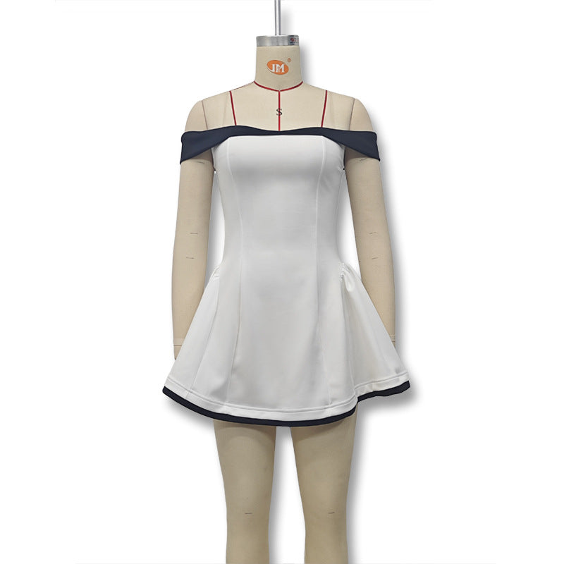 Women's Fashion Sexy Tube One Collar Slim Dress