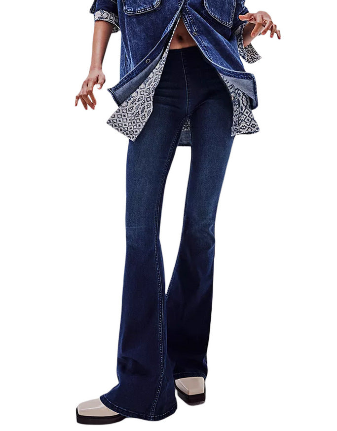 Women's Fashionable Low Waist Stretch Flared Women's Jeans