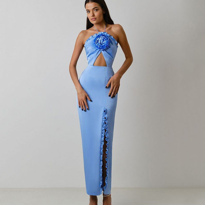 Sexy Halter Long Slim Fit Irregular Dress
