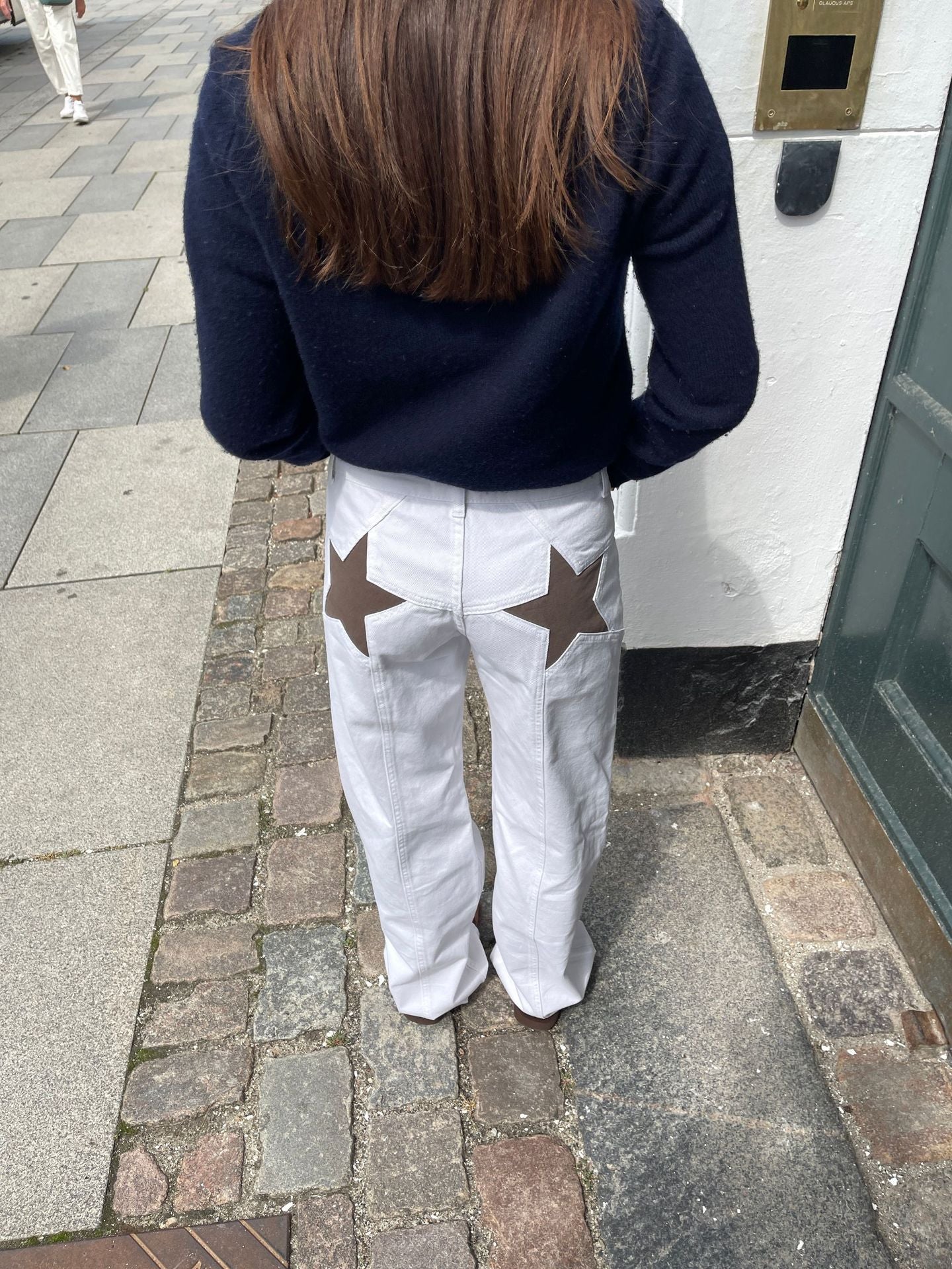 Hot Back Five-pointed Star Color Contrast Women's Jeans