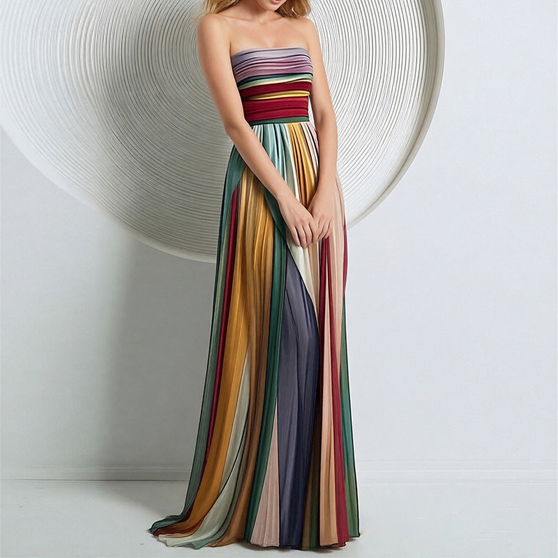 Women's Sexy Elegant Banquet Tube Printed Colorful Tops