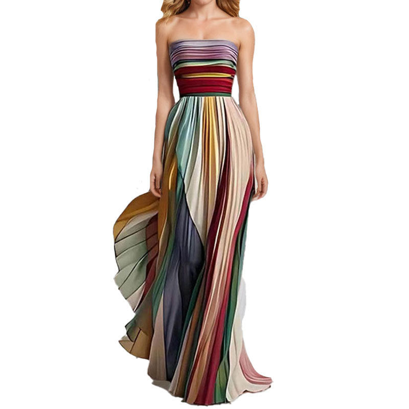 Women's Sexy Elegant Banquet Tube Printed Colorful Tops