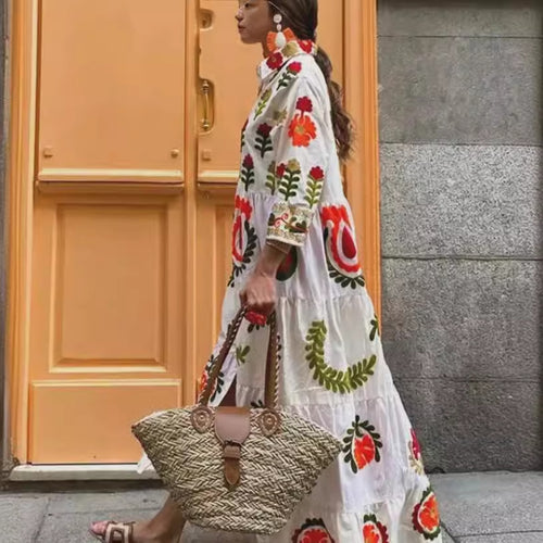 Attractive Durable Women's Positioning Printed Long Dress