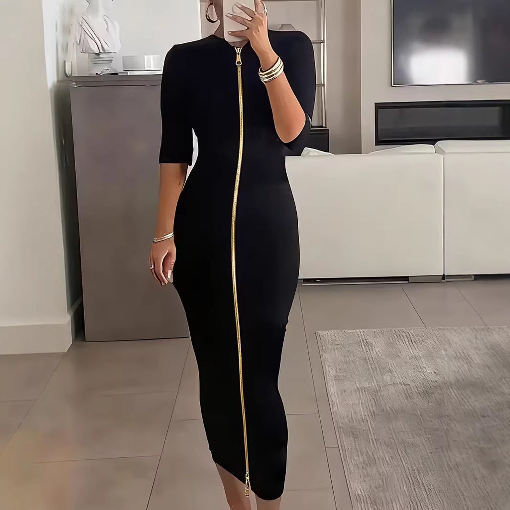 Women's Sexy Waist Trimming Hip Fashion Zipper Skirts