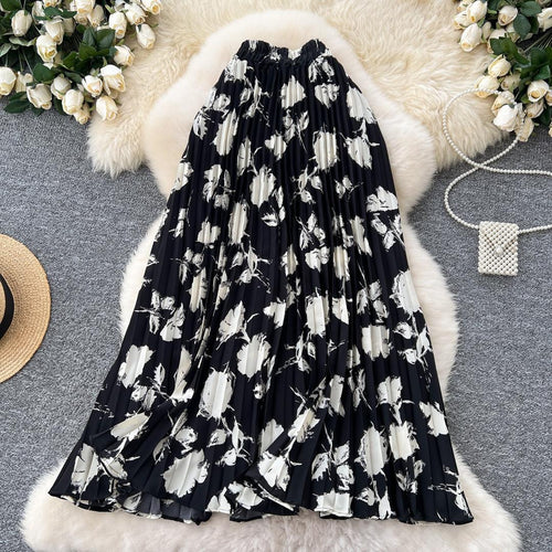 Chiffon Covering Ethereal Swing Umbrella Fold Floral Skirts