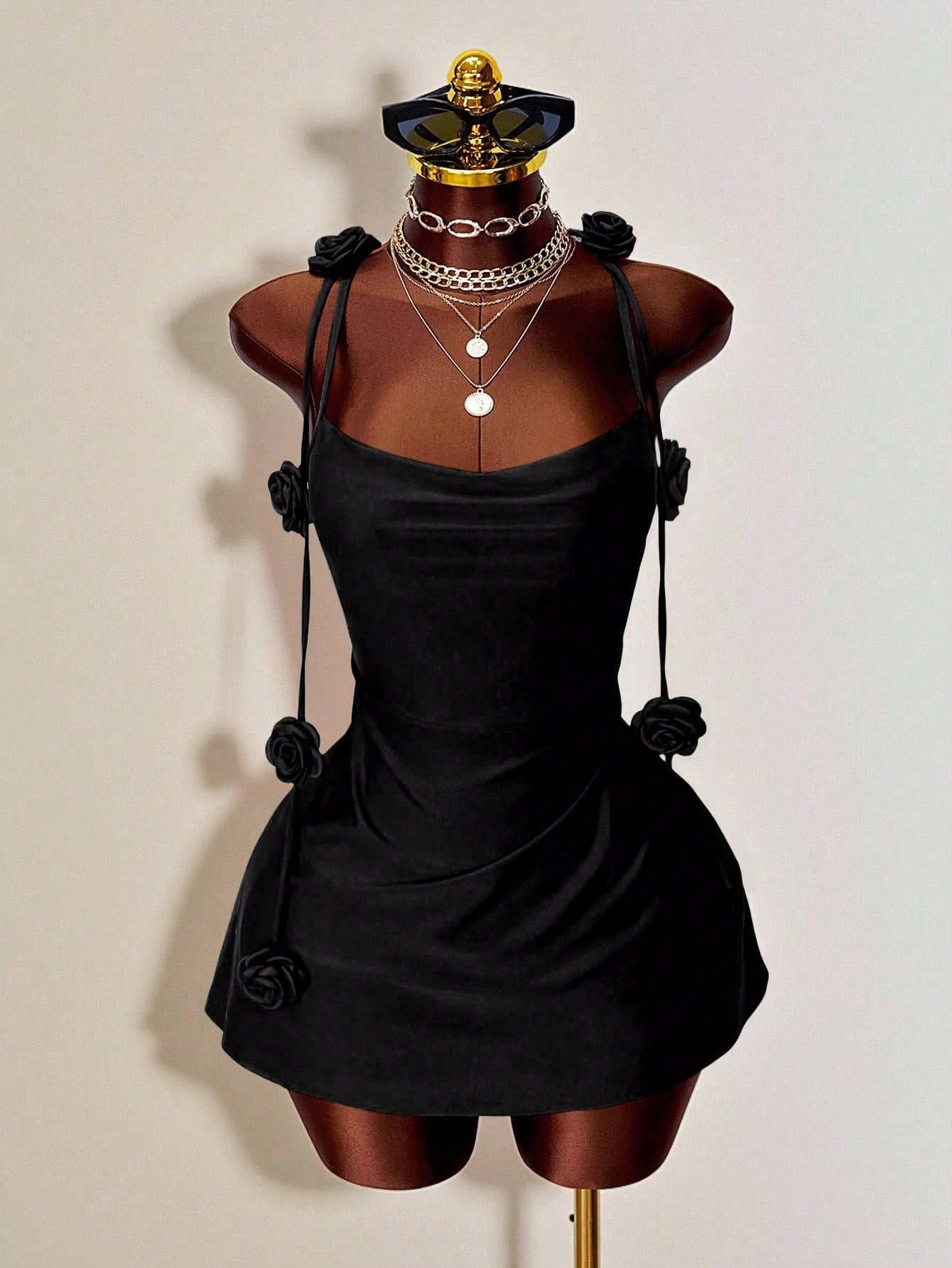 Women's Knitted Backless Three-dimensional Flower Suspender Dress