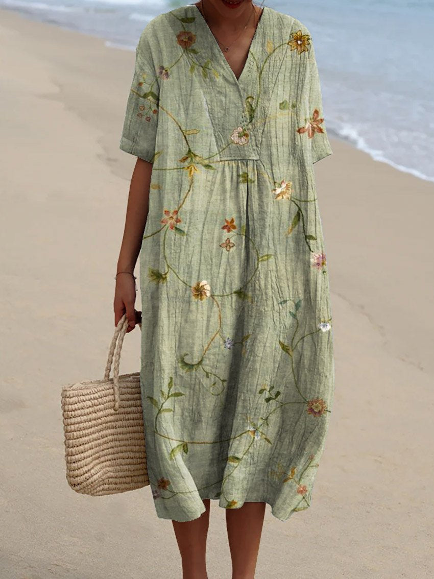 Innovative Women's Casual Floral Print Sleeve Dress