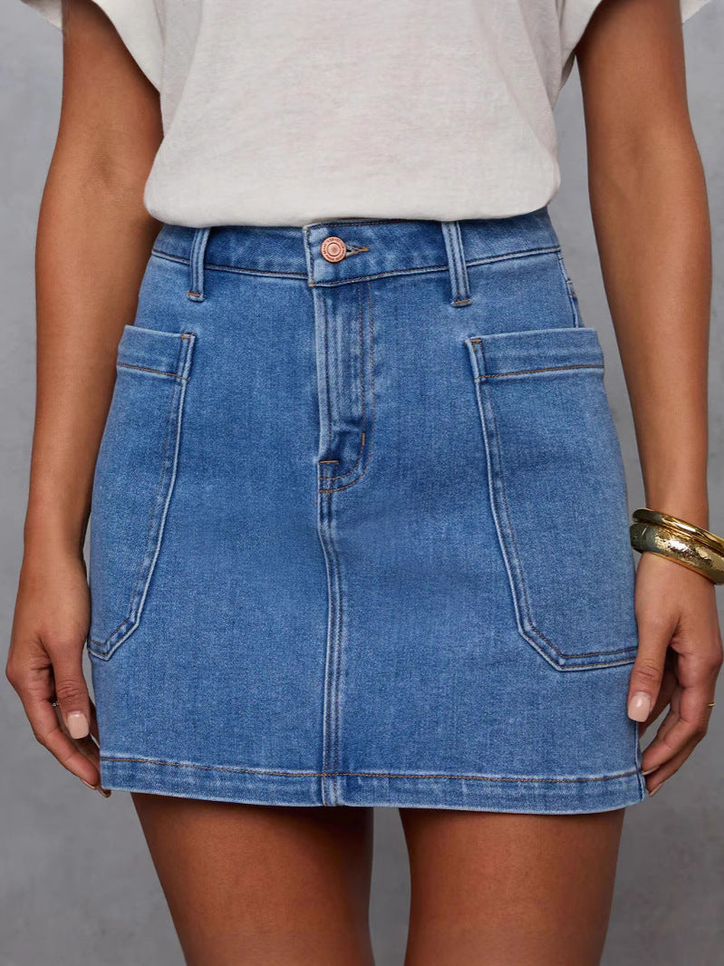 Innovative Women's Casual Stretch Washed Denim Skirts