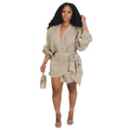 Casual Solid Color Patchwork Pleated Shoulder Strap Design Dress