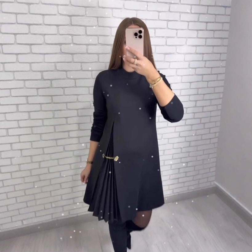 Popular Women's Autumn Long Elegant Stitching Dress