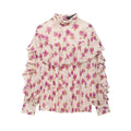 Women's Retro Style Printed Laminated Decoration Shirt Blouse