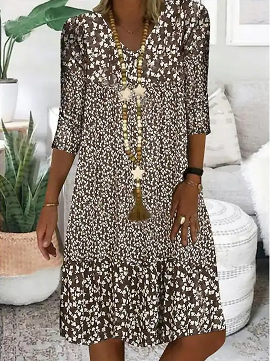 Creative Women's Summer Half Sleeves Mid-length Dress