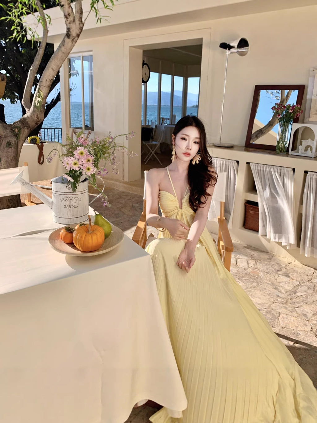 Women's Summer Sweet Sexy Strap Tube Pleated Large Dress