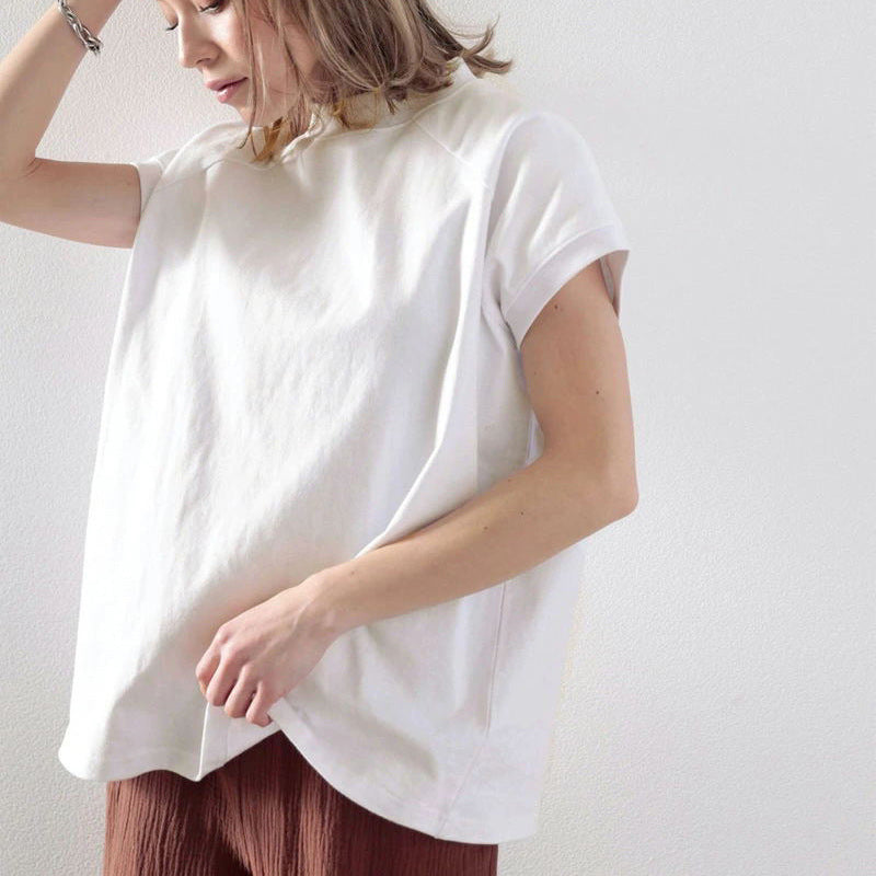 Women's Summer Half Turtleneck Sleeve Cotton Loose Shorts