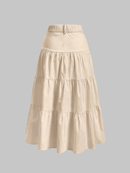 Comfortable Women's Solid Color High Waist Skirts