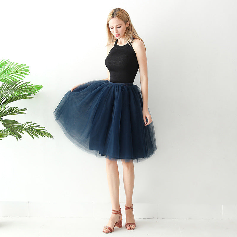 Women's High Waist Mesh Pettiskirt Adult Skirts