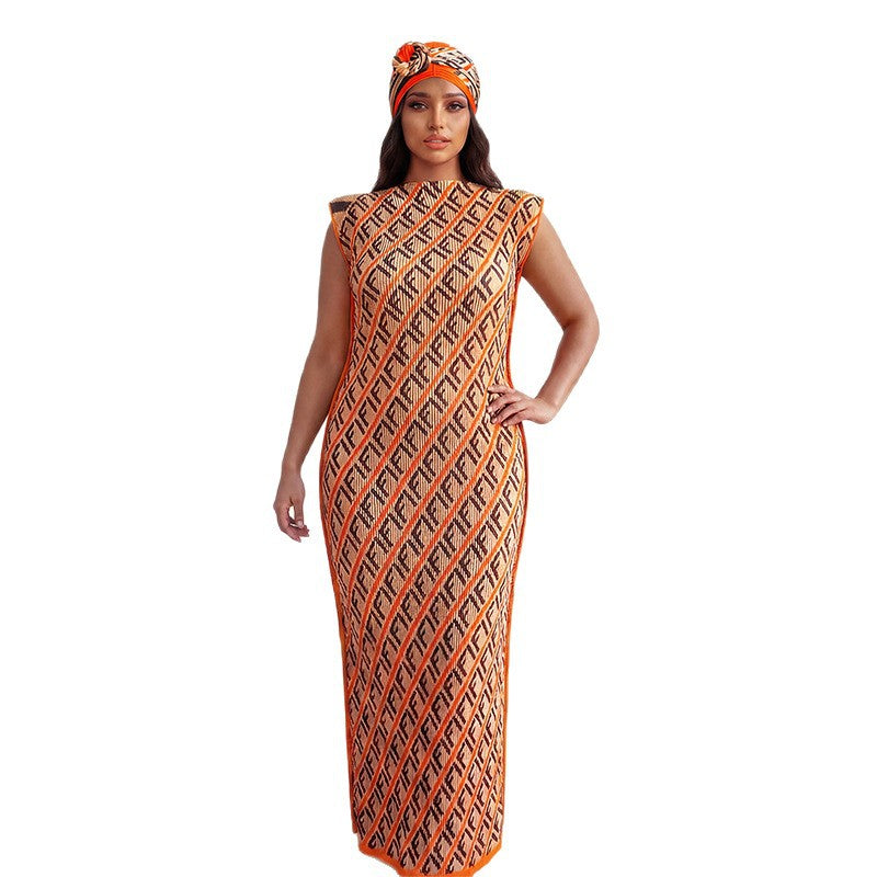 Women's Source African Robe With Scarf Arab Dress