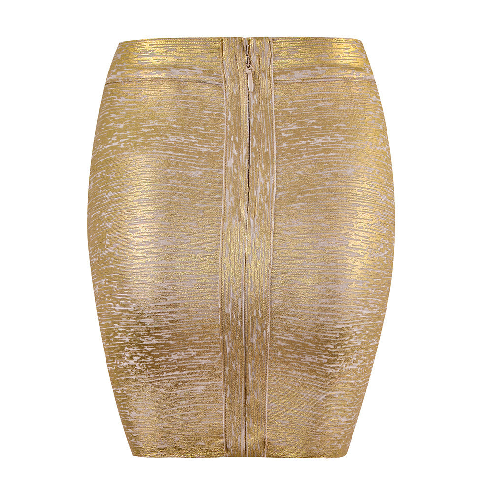 Women's Bronzing Bandage Fashionable Elegant Sheath Skirts