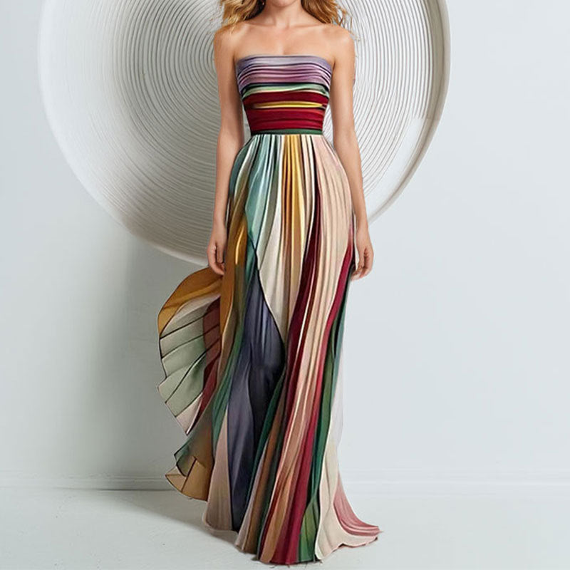 Women's Sexy Elegant Banquet Tube Printed Colorful Tops