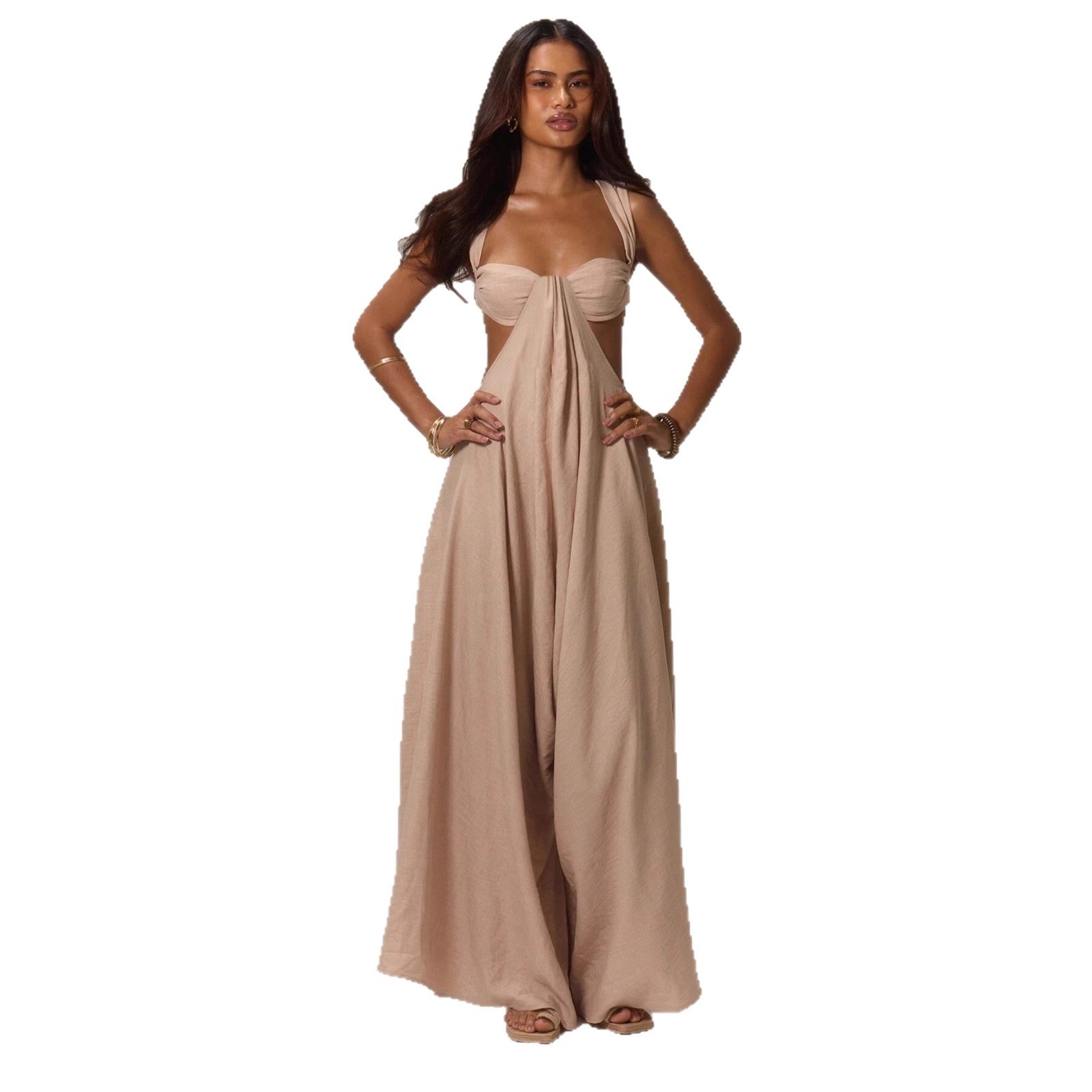 Women's Summer Chest Wide Leg One-piece Cartoon Jumpsuits