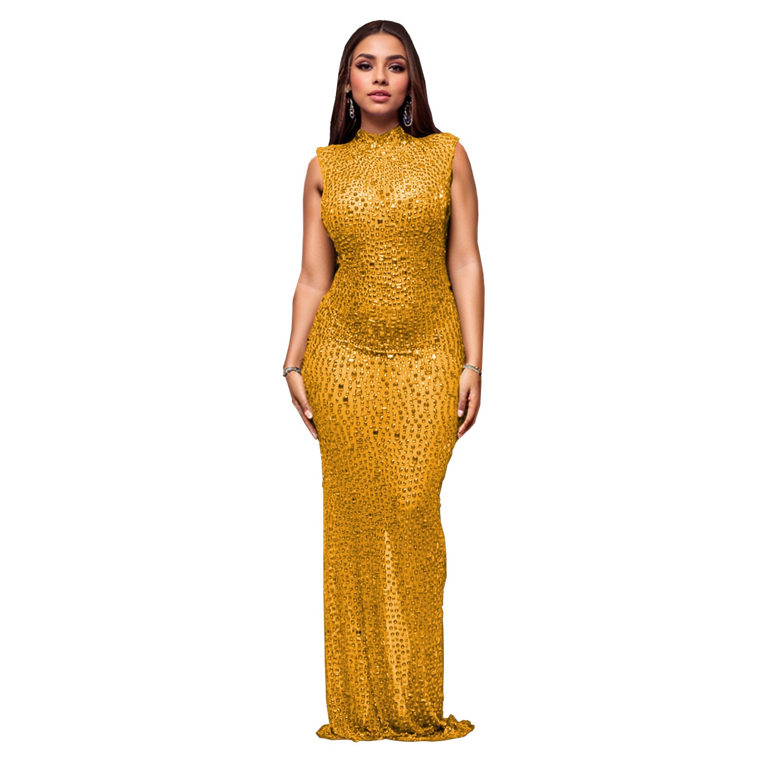 Women's Fashion Wear Rhinestone Sexy Siamese Slimming Dress