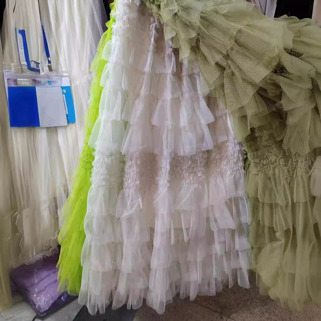 Elegant British A- Line Cake Dress Skirt
