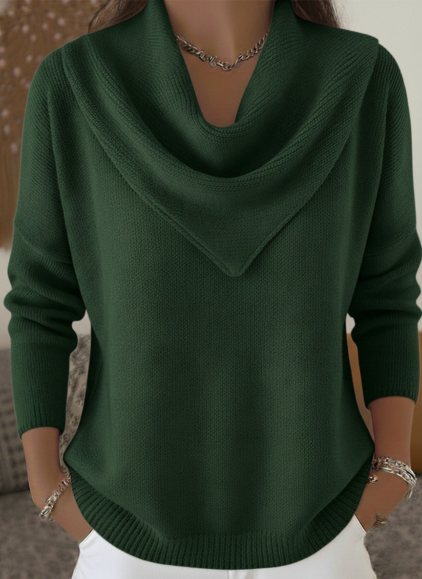 Attractive Classic Women's Solid Color Long-sleeved Tops